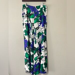 J Peterman Women’s Wide Leg Flowy 100% Silk Lined Pants Sz 10 Boho Party Classy